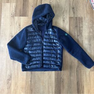 Women’s Save The‎ Duck Fleece Puffer hybrid hooded jacket | Size 4/XL